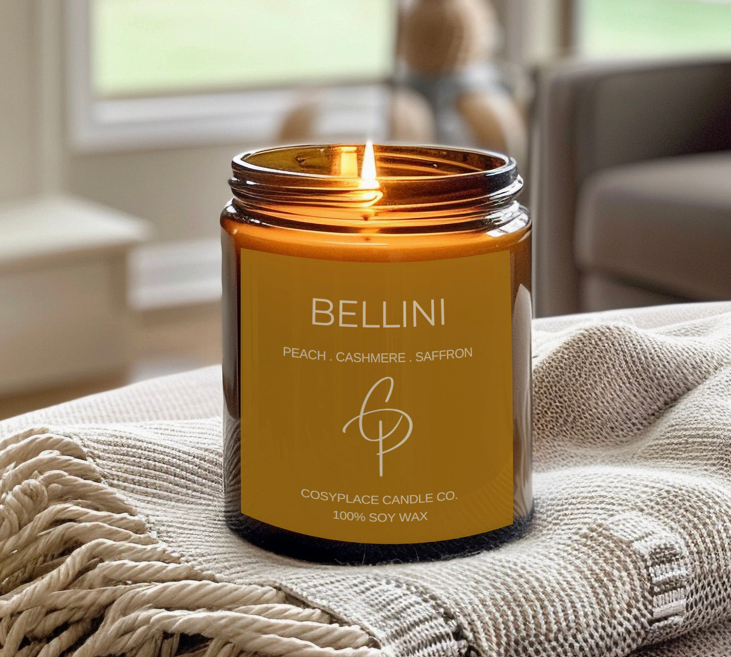 BELLINI - Peach & Saffron Phthalate Free Soy Candle