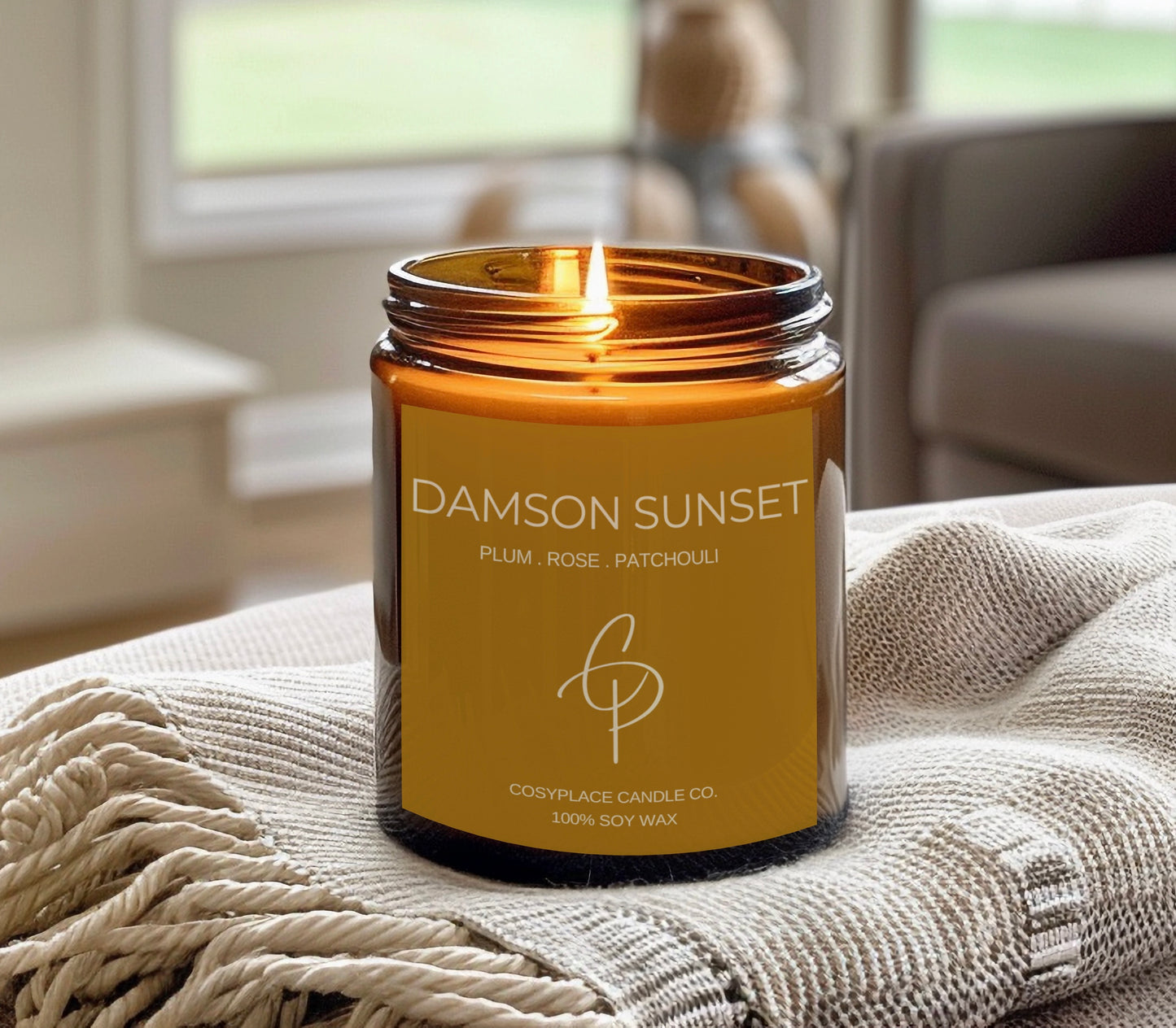 DAMSON SUNSET - Patchouli, Plum & Cassis Phthalate Free Soy Candle