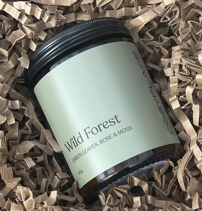 WILD FOREST - Rose, Green Leaves, Jasmine & Moss Phthalate Free Petrichor Soy Candle