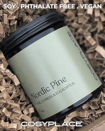 Nordic Pine, Eucalyptus & Peppermint  Scented Soy Wax Candle -Phthalate Free Candle