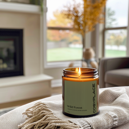 WILD FOREST - Rose, Green Leaves, Jasmine & Moss Phthalate Free Petrichor Soy Candle