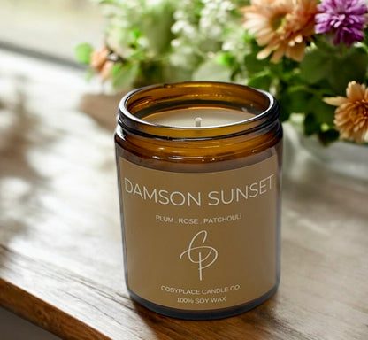 DAMSON SUNSET - Patchouli, Plum & Cassis Phthalate Free Soy Candle
