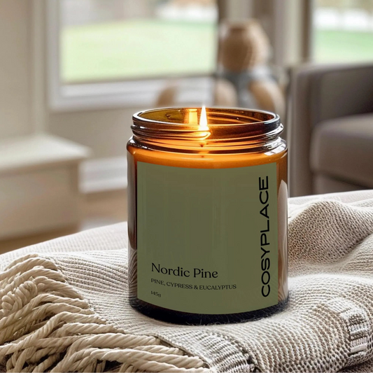 Nordic Pine, Eucalyptus & Peppermint  Scented Soy Wax Candle -Phthalate Free Candle